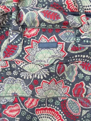 Vera Bradley Weekender Floral Duffle Bag in Gray & Red Quilted Paisley Large thumbnail 2