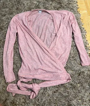 J Crew Long Sleeve Pink Wrap Top thumbnail 1