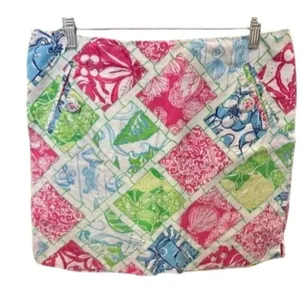 Lilly Pulitzer Jubilee‎ Patchwork Skirt Size 6 Multicolor Cotton Pockets thumbnail 1
