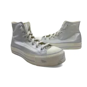 Converse Shoes Womens 9 CTAS Lift Platform‎ Metallic Silver Sneakers 571082C thumbnail 3