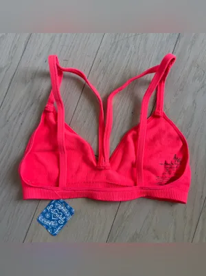 Free People Keira Seamless Bra Bralette in Coral Pink NWT thumbnail 4
