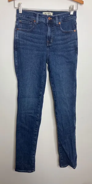 Madewell Stovepipe Jeans Womens 25 Blue Excellent Mid-Rise Straight Leg Denim thumbnail 1