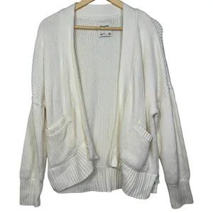 Abercrombie & Fitch Cream Ribbed Knit Long Sleeve V-Neck Cardigan Sweater Size M thumbnail 1