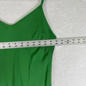 Shop Shani Green Maxi Dress V-Neck Adjustable Spaghetti Straps‎ Solid Crepe S thumbnail 3