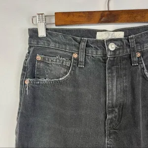 Free People Lita Black Distressed Straight Leg Jeans 26‎ thumbnail 6