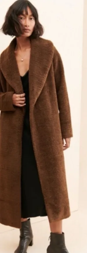 4TH & RECKLESS Teddy Jacket Trench Coat Brown Size M thumbnail 1