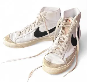 Nike Blazer Mid ‘77 Vintage White Black Leather High Top Sneakers Sz9 CZ1055-100 thumbnail 1