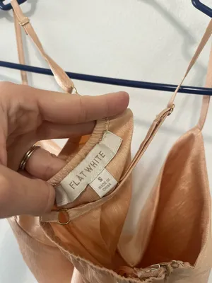 Anthropologie Flat White Champagne Slip Dress- Size Small thumbnail 6
