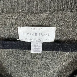 Lucky Brand Green Pullover Wool Blend V Neck Sweater‎ Women’s Large Soft thumbnail 4