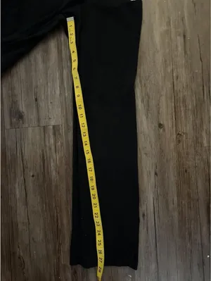 Vintage Y2K Pink Black Fold Over Leggings M Hand Painted thumbnail 5