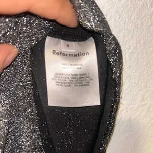 Reformation Saturn Bodysuit in Silver Sparkle Size Small thumbnail 3