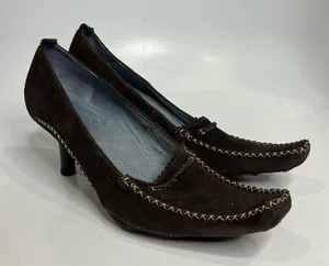 Indigo by Clarks brown suede pointed toe heels dancing shoes size 9‎ thumbnail 1