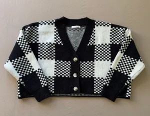Tilly’s TIMING Plaid Crop Cardigan thumbnail 2