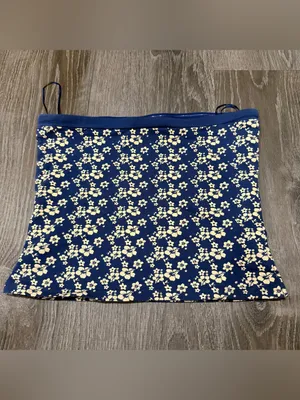 edikted Blue and Yellow Floral Tube Top thumbnail 2
