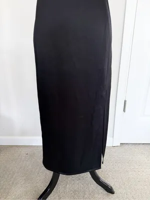 Aritzia TEN by Babaton Black Satin Dress size 2 thumbnail 4
