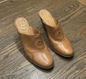 Jack Rogers Tan Leather Marley Western boho Style Mule thumbnail 1