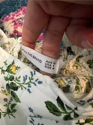 Faithfull the Brand Women's Eldora Printed Mini Dress White Yellow Size small thumbnail 10