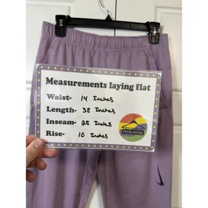 Nike Yoga Dri-FIT Joggers Womens Small Purple Heathered Tapered Sweatpants thumbnail 2