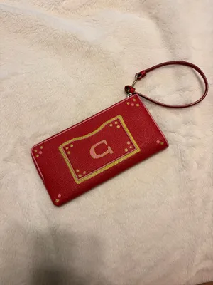 Custom designer coach wallet red thumbnail 4