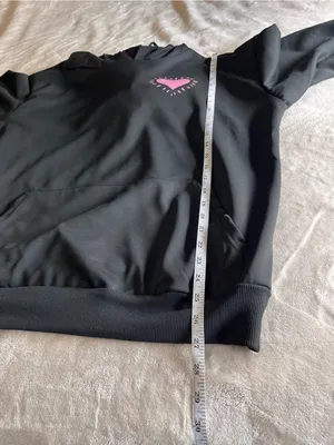 Heart Graphic Black Pullover Hoodie Sweatshirt Love Women’s Sz L NWOT thumbnail 5