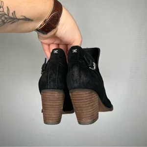 Sam Edelman‎ | Black Suede Bootie Heels 6.5 Marie Ankle thumbnail 3