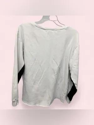Victoria's Secret PINK Nation Campus Crew Sweatshirt White Black Medium thumbnail 7