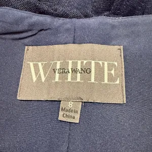Vera Wang White Women’s Navy Tulle Strapless Dress Size 8 thumbnail 8
