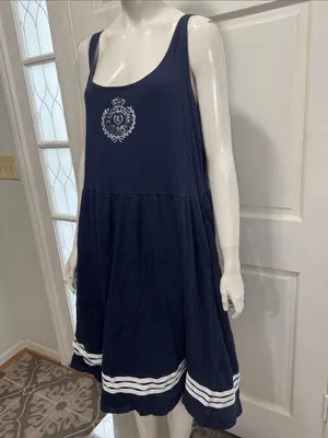Ralph Lauren Jeans Co.Nautical Sleeveless Casual Flared dress Size Large A3 thumbnail 4