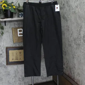 NWT Champion Womens High Rise Snap Cuff Wide Leg Pants M3233 Black XL thumbnail 2