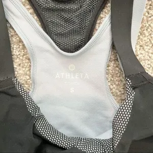 Athleta Double Under Bra Size Small Black Seamless Layered Sporty Clean‎ Girl thumbnail 3