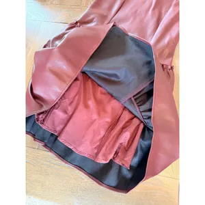 Amylynn Faux Leather Mini Dress Womens‎ Burgundy Size Small thumbnail 9