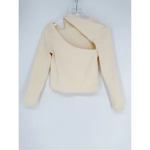 Anthropologie Cut Out‎ Neck Pullover Top Women's Size M Cream thumbnail 2