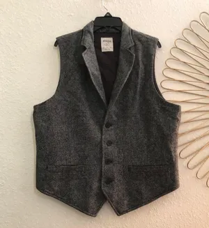 Fossil Dark Academia Preppy Androgynous Button Vest Waistcoat Jacket thumbnail 1