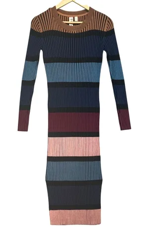 Dolan Lorna Midi Sweater Dress Ribbed Striped‎ XS Multi-Color XS thumbnail 1