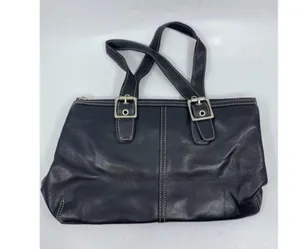 Coach Black Medium Leather Handbag thumbnail 2