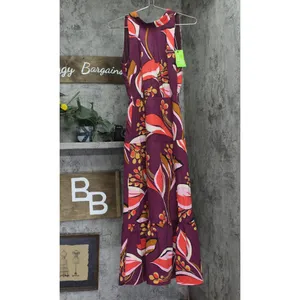 NWT Sam Edelman Women's Hoyal Large Floral High-Neck Dress Wine Multi Red 4 thumbnail 4