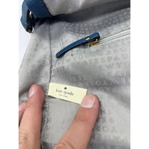 Kate Spade Crossbody Bag Womens Medium Blue Leather Zip Front Adjustable Strap thumbnail 14