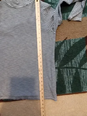 Faherty Womens Blue Striped Mock Neck Long Sleeve Tee Outdoors Size Large thumbnail 7