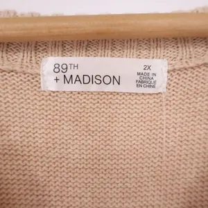 89th + Madison Sweater Womens 2X Beach Sand Melange Cotton New thumbnail 2