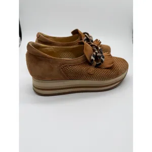 Softwaves Cadie Platform Suede Loafers Womens 38 Tan Chain Wedge Shoes 7-7.5 thumbnail 6