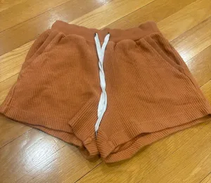 aerie Ribbed Drawstring Shorts - Burnt Orange thumbnail 1