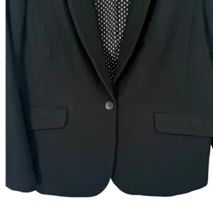Talbots Women's Aberdeen Waffle Knit One Button Blazer Jacket Black Sz 14 Career thumbnail 6