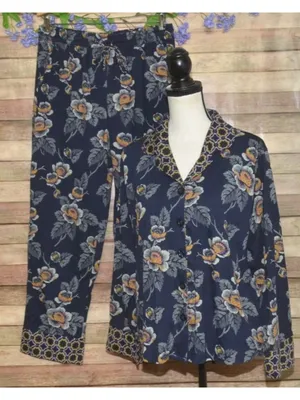 Vera Bradley Womens 2-Piece Cotton Pajama Set Floral Iconic Print Size M NWOT thumbnail 1
