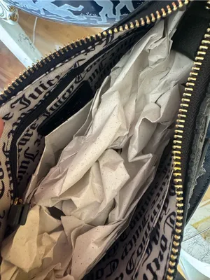 Juicy Couture Black Checker-Print Shoulder Bag with Gold Hardware thumbnail 4