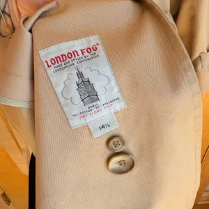 London Fog Classic Beige Double Breasted‎ Trench Coat Belted Size 14 1/2 thumbnail 3