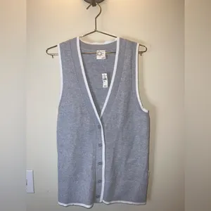 Aerie Offline Gray Knit Sweater Vest‎ Button Front Small | NWT thumbnail 2