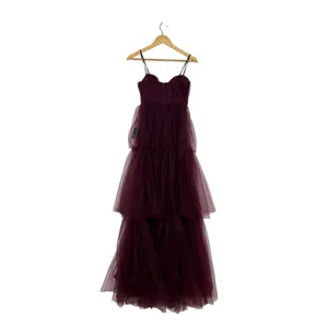 Lulus Unforgettable Poise Maxi Dress Women's XS Plum Purple Tulle Tiered NWT thumbnail 6