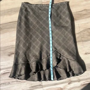 Brown Plaid Women's Skirt Gray Size 2 thumbnail 3