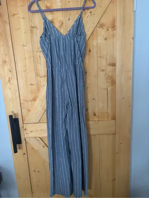 Lavender‎ Field Striped Tie-Front Wide-Leg Jumpsuit Blue/White - Small thumbnail 6