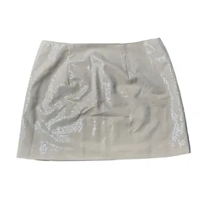A New Day Cream Sequin Mini Skirt Size 12 NWT Party Holiday Going Out thumbnail 2